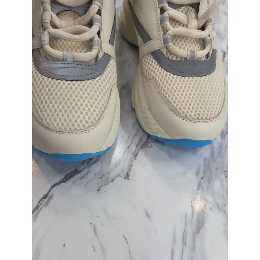 Dior Beige and Light Gray Athletic Sneakers